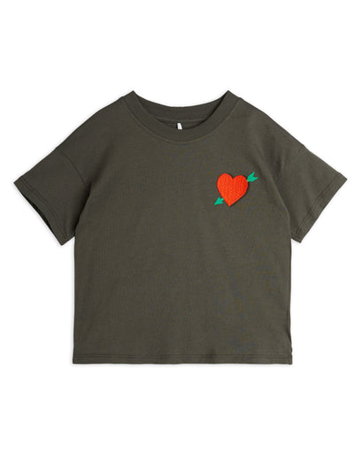 Mini Rodini Arrowed Heart ss Tee Black