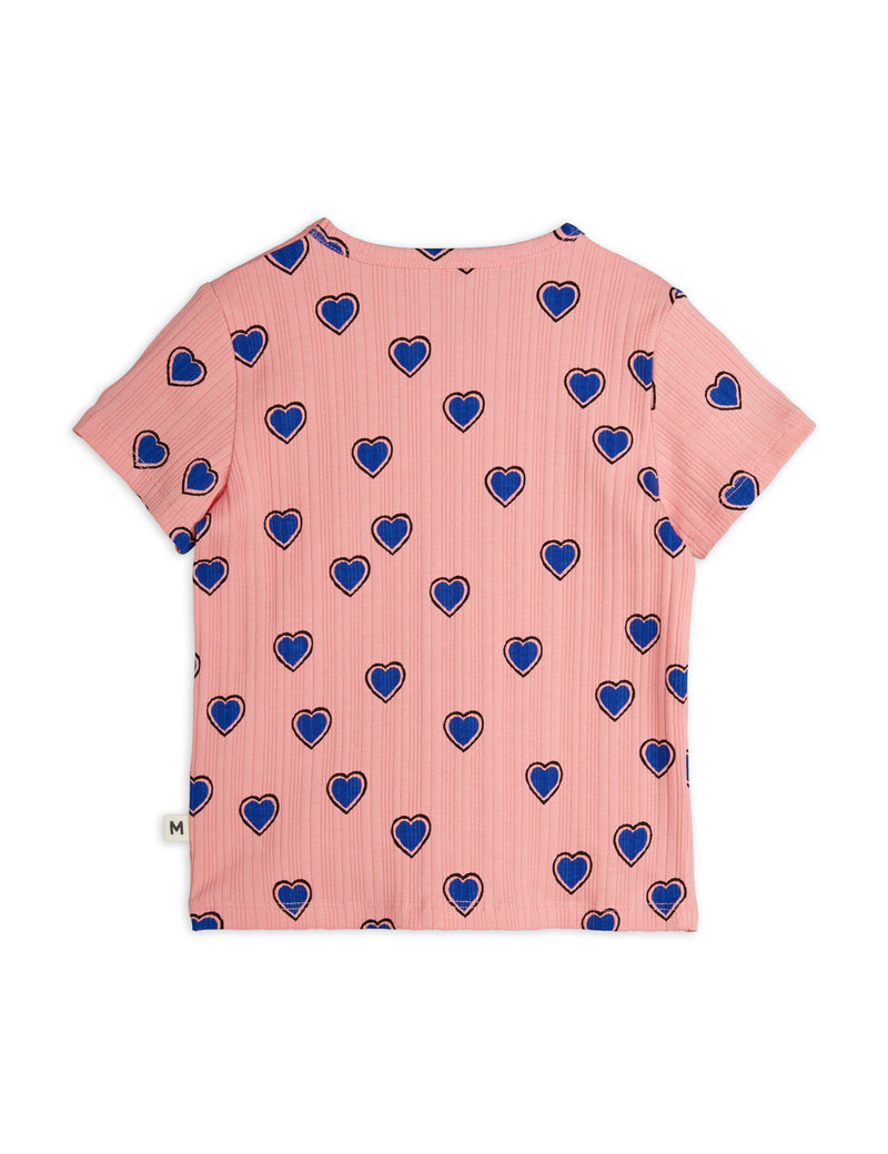 Mini Rodini Baby Outlined Hearts aop ss Tee