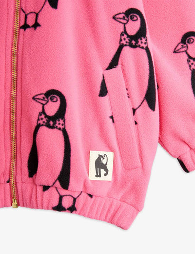 Mini Rodini Baby penguin Fleece Jacket Pink