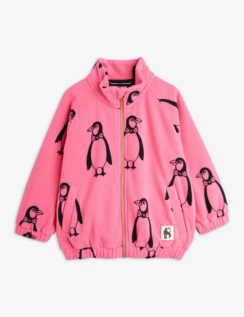 Mini Rodini Baby penguin Fleece Jacket Pink