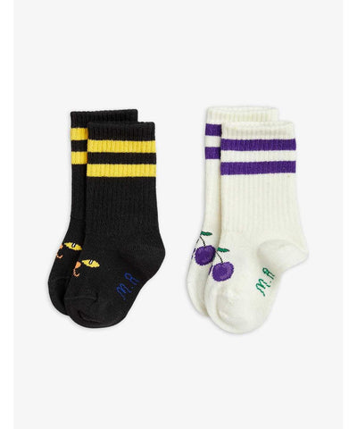 Mini Rodini Baby Plum 2-Pack Socks