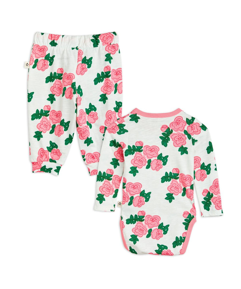 Mini Rodini Baby Roses Aop Set Pink