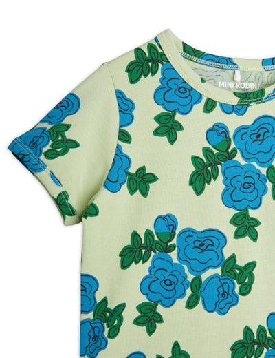 Mini Rodini Blue Roses aop ss Tee