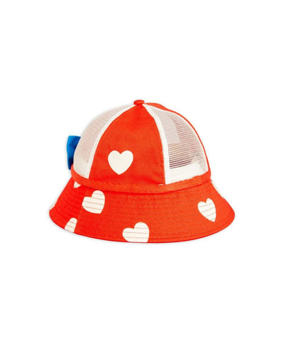 Mini Rodini Hearts Sun Hat Red