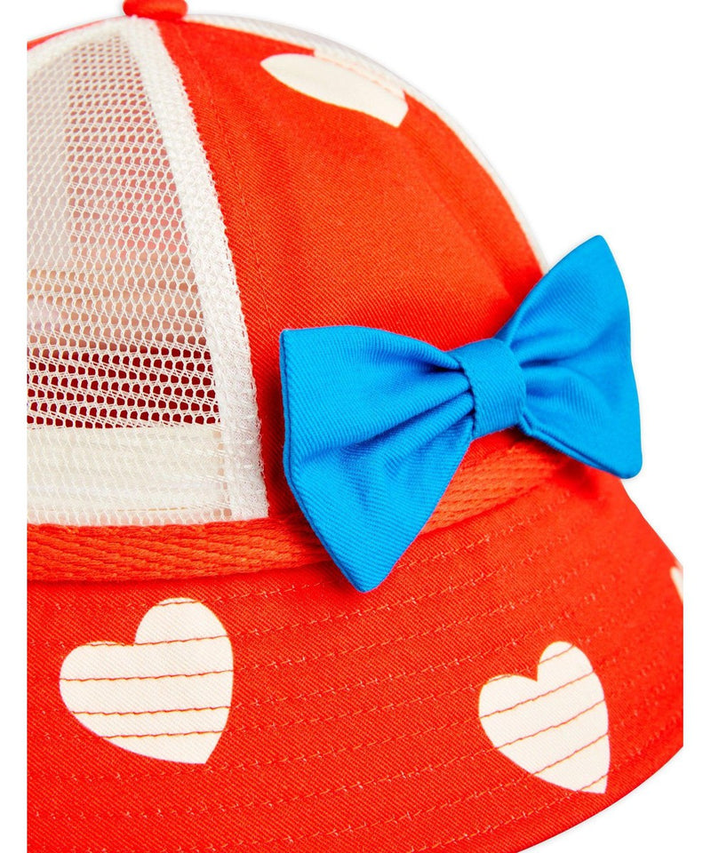 Mini Rodini Hearts Sun Hat Red