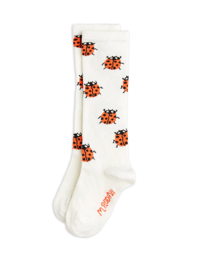 Mini Rodini Ladybugs knee-high socks