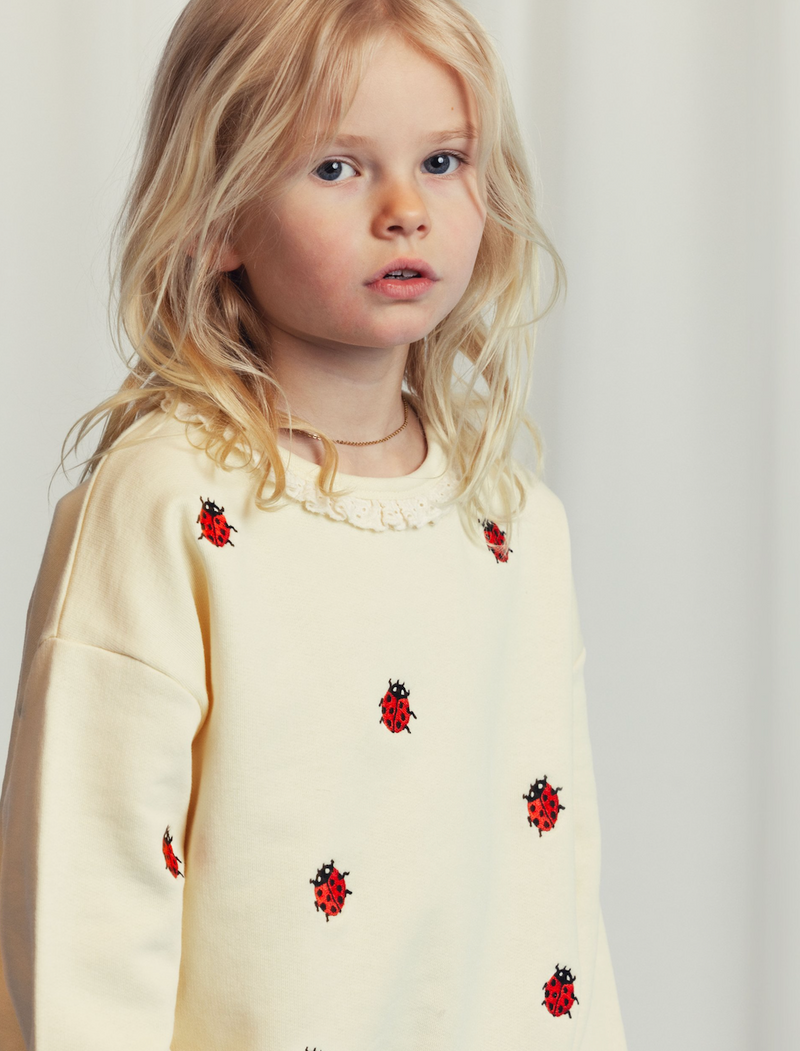 Mini Rodini Ladybugs Lace Sweatshirt