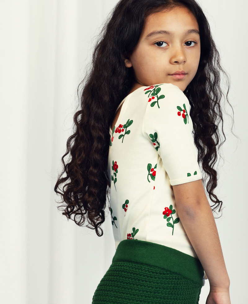 Mini Rodini Lingonberries aop Ballet ss Tee