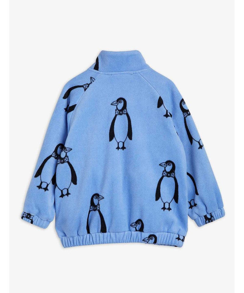 Mini Rodini penguin Fleece Jacket Blue