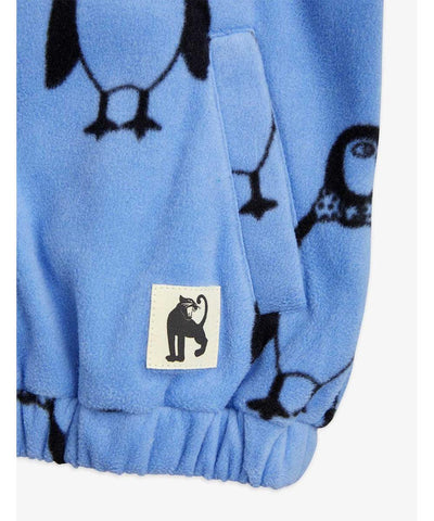 Mini Rodini penguin Fleece Jacket Blue