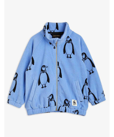 Mini Rodini penguin Fleece Jacket Blue