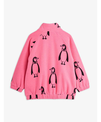 Mini Rodini penguin Fleece Jacket Pink