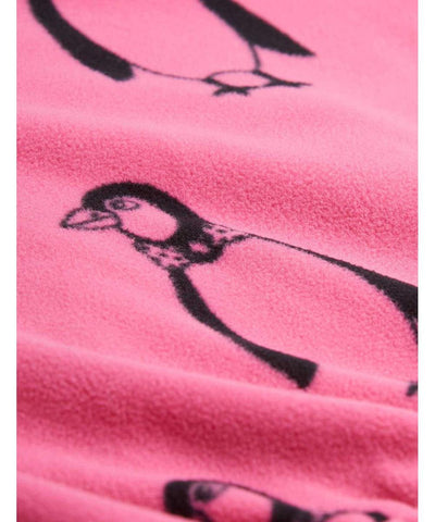 Mini Rodini penguin Fleece Jacket Pink