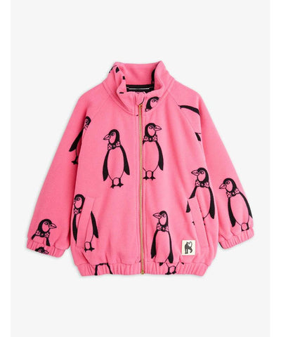 Mini Rodini penguin Fleece Jacket Pink