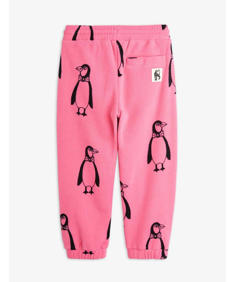 Mini Rodini penguin Fleece trousers Pink