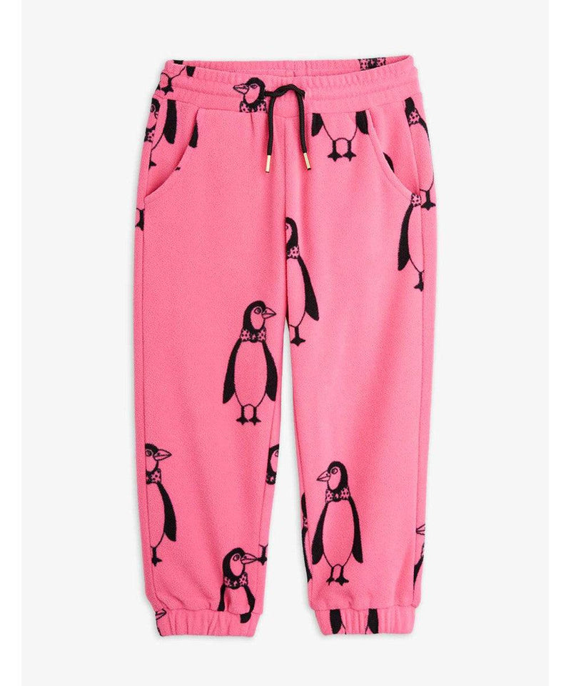 Mini Rodini penguin Fleece trousers Pink