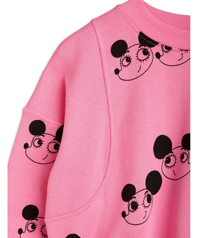 Mini Rodini Ritzrats Baby Aop Sweatshirt Pink