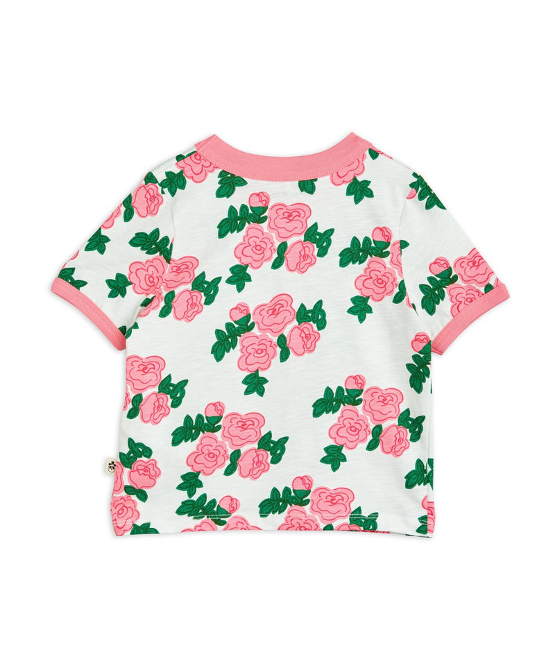 Mini Rodini Roses Aop Tee Pink