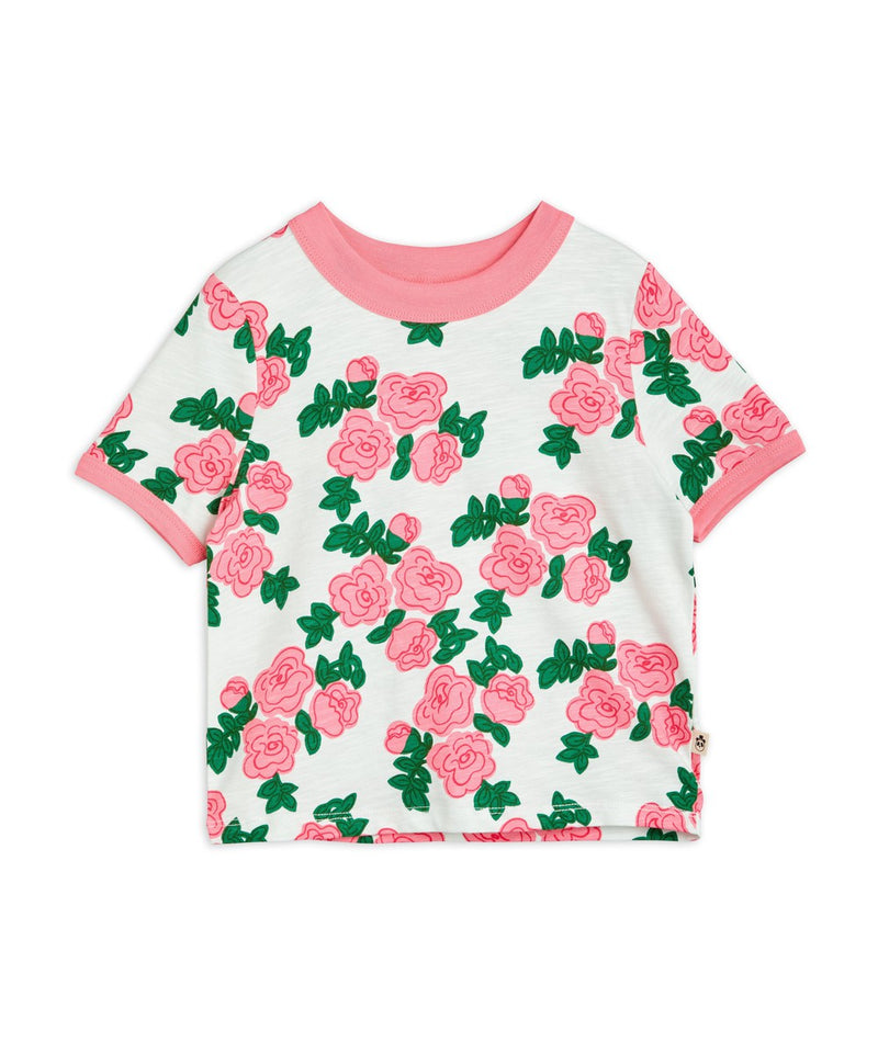 Mini Rodini Roses Aop Tee Pink