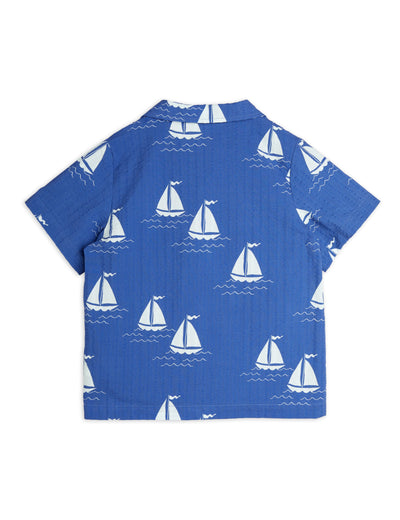 Mini Rodini Sailing Boats aop Woven SS Shirt