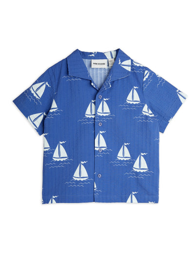 Mini Rodini Sailing Boats aop Woven SS Shirt