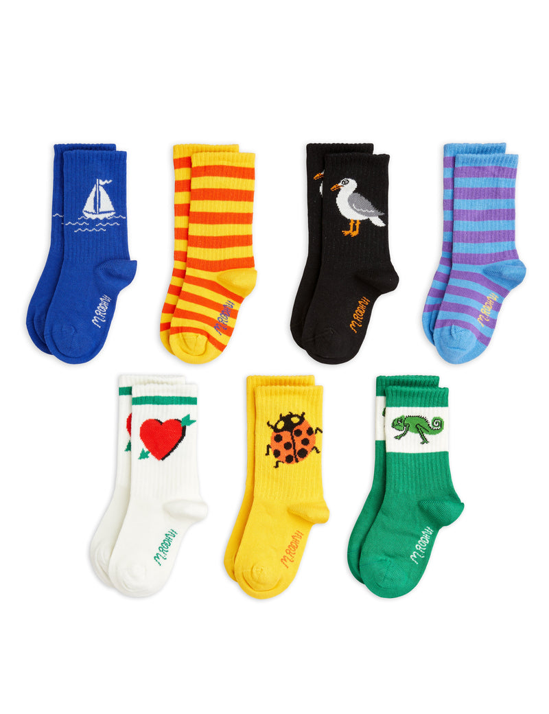 Mini Rodini Seagull 7-pack Socks