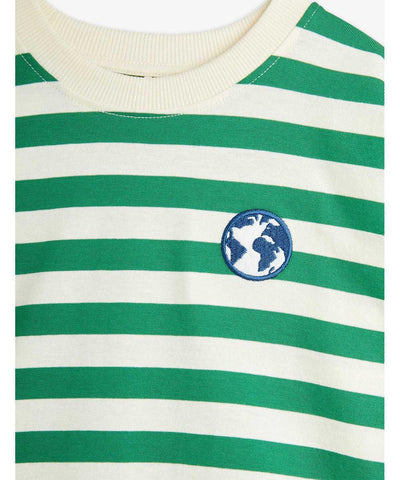 Mini Rodini Striped Tee Green