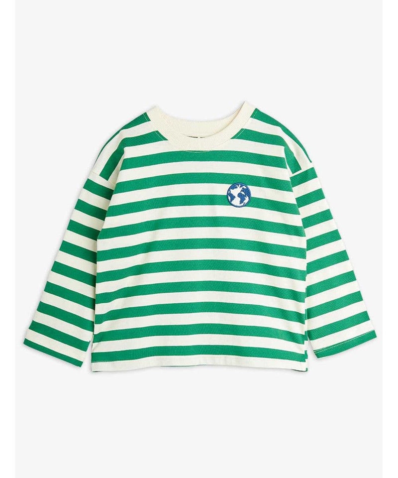 Mini Rodini Striped Tee Green