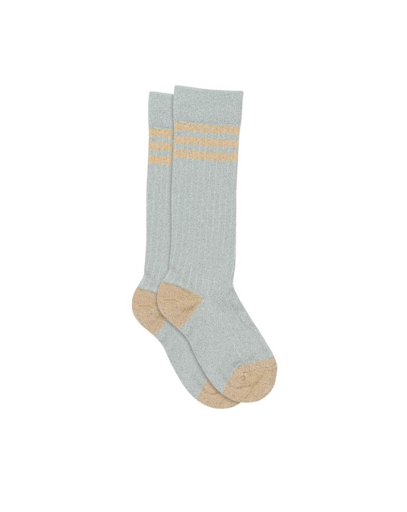 Mp Denmark Merle Glitter Knee Socks Gray Mist