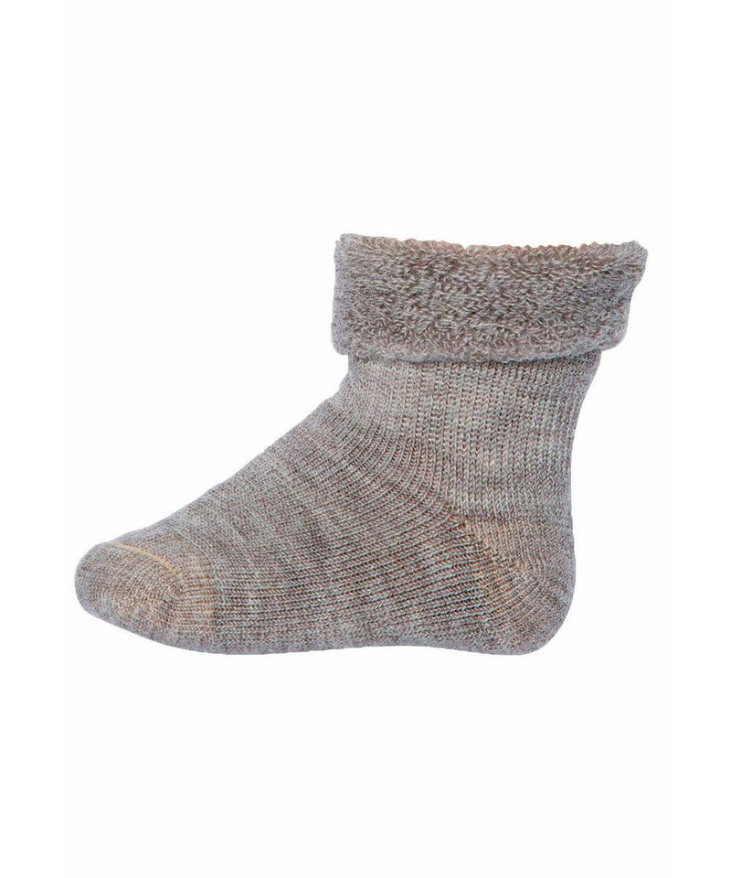 Mp Denmark Wool Baby Socks 722 Light Brown Melange 489