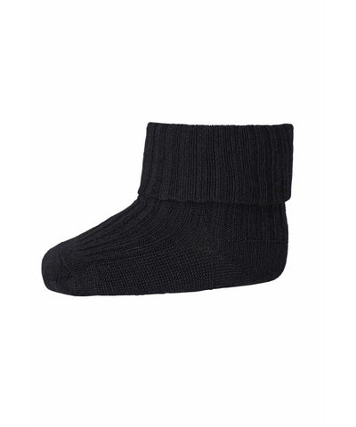 Mp Denmark Wool Rib Baby Socks 589 Black 8