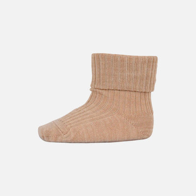 Mp Denmark Wool Rib Baby Socks 589 Camel Melange 1230