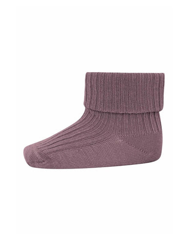 Mp Denmark Wool Rib Baby Socks 589 Dark Purple Dove 33