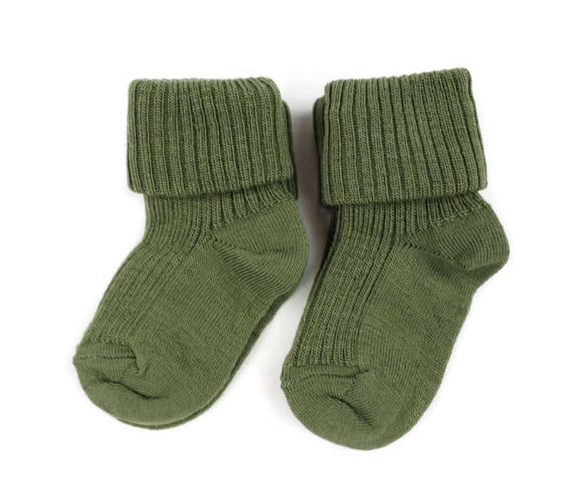 Mp Denmark Wool Rib Baby Socks 589 Olivine 1235