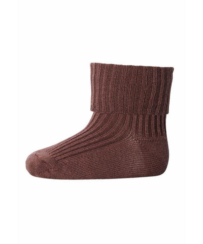 Mp Denmark Wool Rib Baby Socks Brown Sienna 76