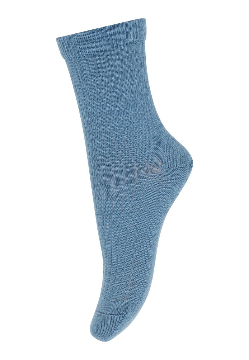 Mp Denmark Wool Rib Socks 718 Provincial Blue 2126