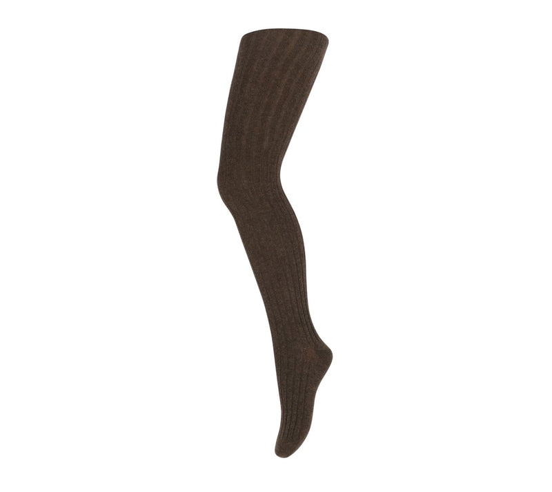 Mp Denmark Wool Rib Tights 128 Brown Melange 351