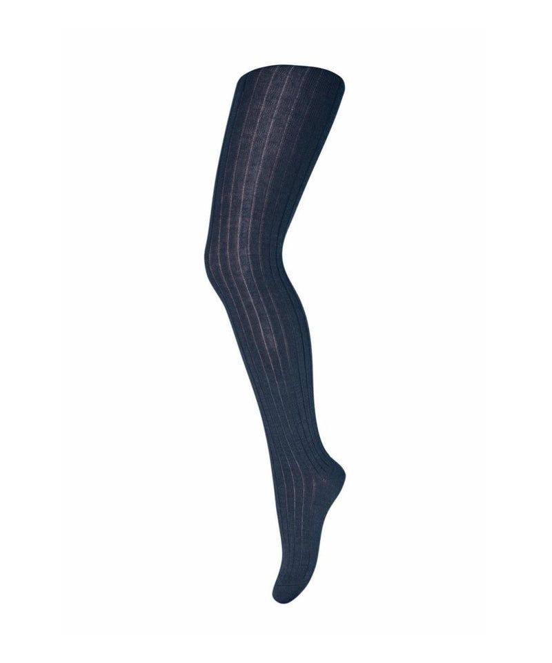 Mp Denmark Wool Rib Tights 128 Navy 807