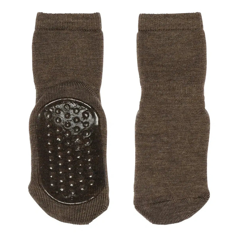 Mp Denmark Wool Socks Anti-slip 7951 Brown Melange 351