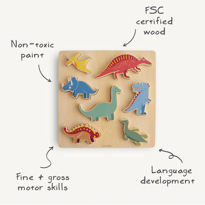 Mushie Houten Dinosauruspuzzel