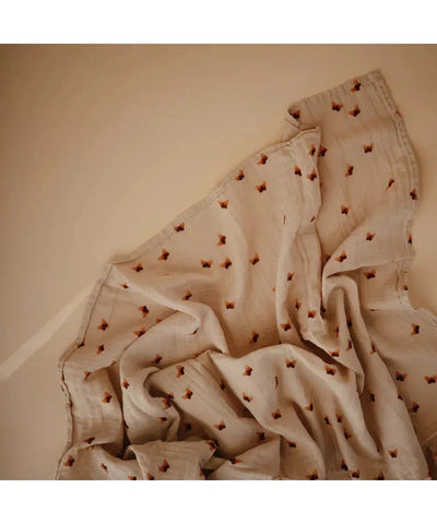 Mushie Muslin Swaddle Butterflies