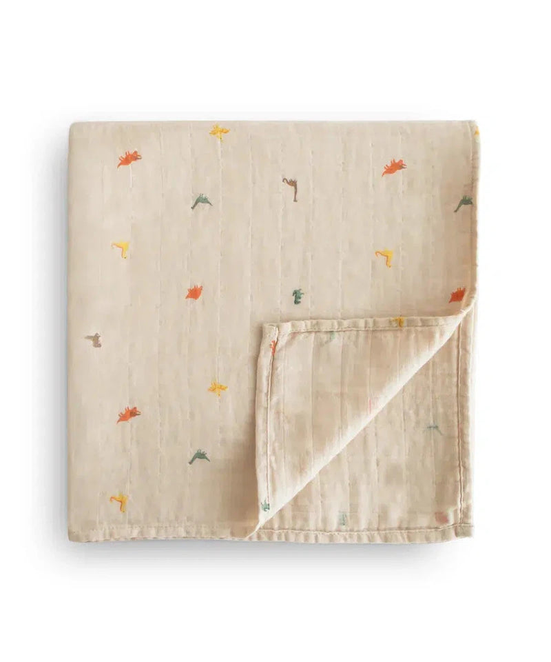 Mushie Muslin Swaddle Dino