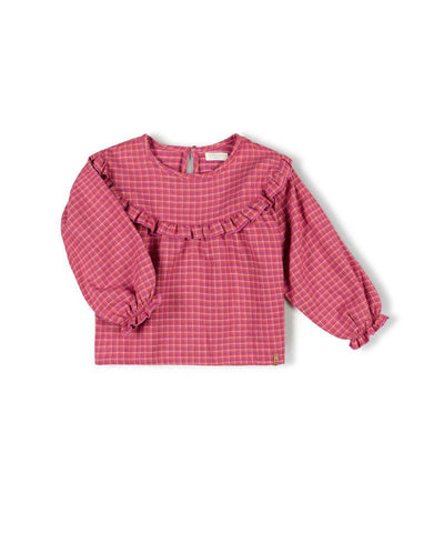 Nixnut Arc Blouse Checkered Chili