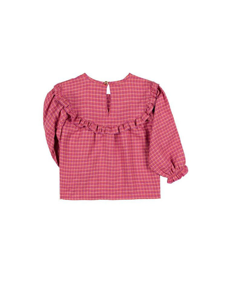 Nixnut Arc Blouse Checkered Chili