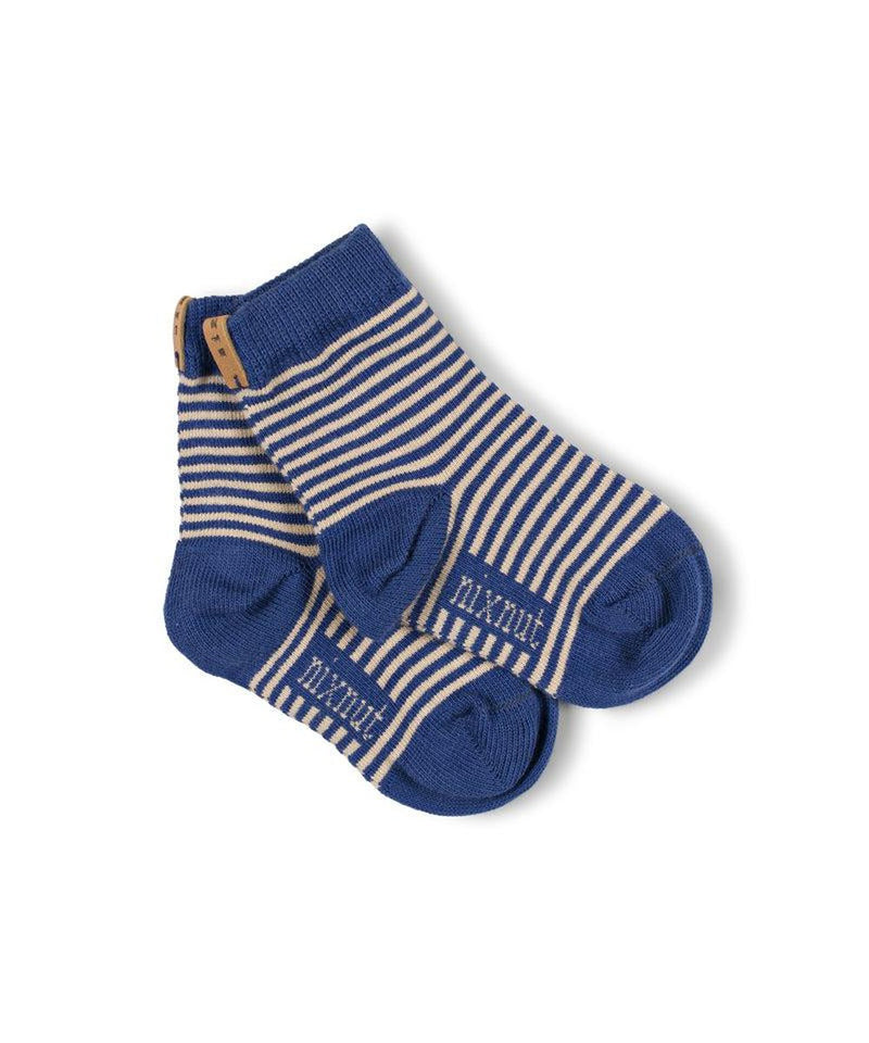 Nixnut Baby Striped Socks Navy