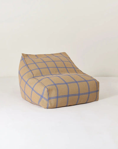 Nobodinoz Armchair Beanbag Vibes Brown Blue Windowpane