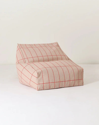 Nobodinoz Armchair Beanbag Vibes Pink Red Grid