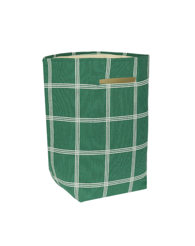 Nobodinoz Large Storage Basket Green White Windowpane