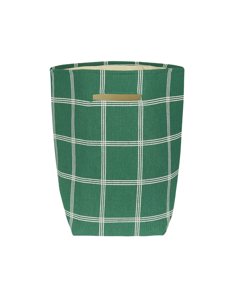 Nobodinoz Large Storage Basket Green White Windowpane