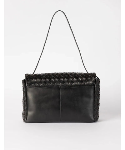 O My Bag Kenzie Black Woven Classic Leather